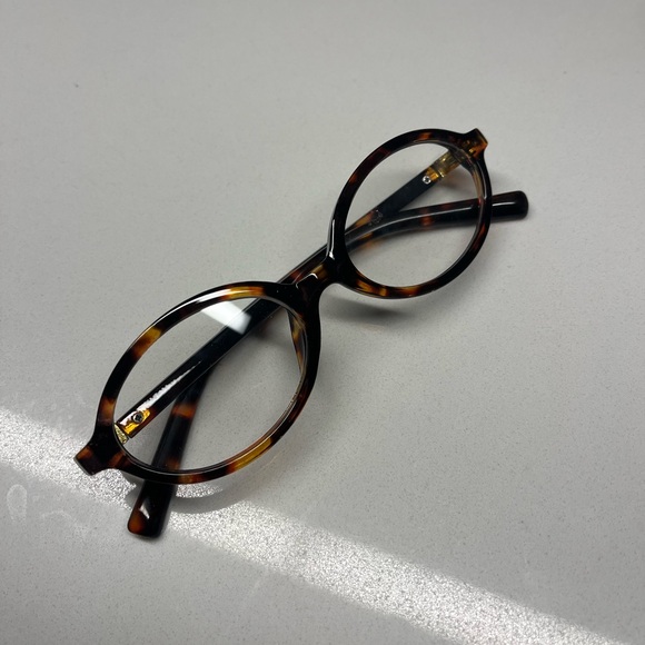 Oval Small Frame Retro Plain Eyeglasses - Picture 5 of 9